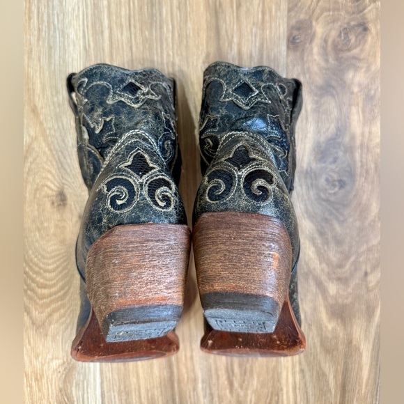 Corral Black Vintage Lizard Inlay Short Top Women's Cowboy Boots Size 7 LNC - Picture 5 of 8